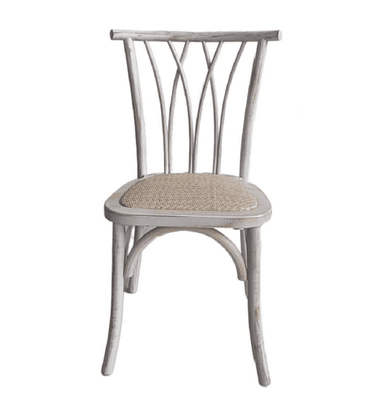 Silla Alpes Madera Rattan Antique