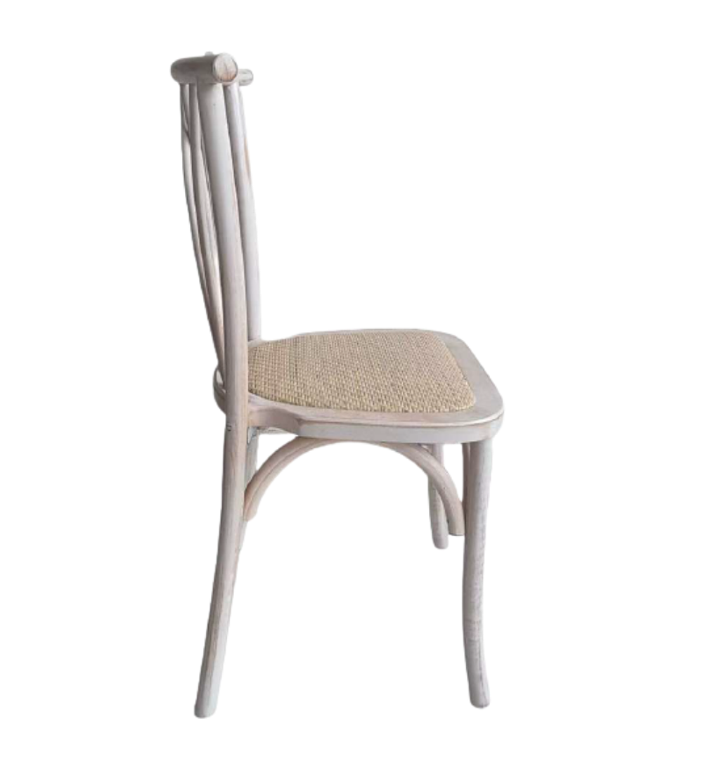 Silla Alpes Madera Rattan Antique