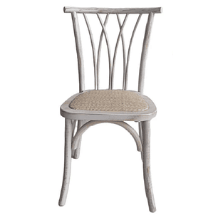 Pack 4 Sillas Alpes Madera Rattan Antique