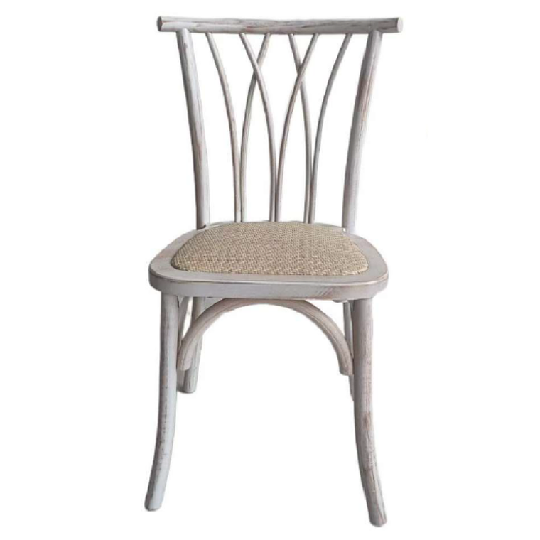 Pack 4 Sillas Alpes Madera Rattan Antique 2