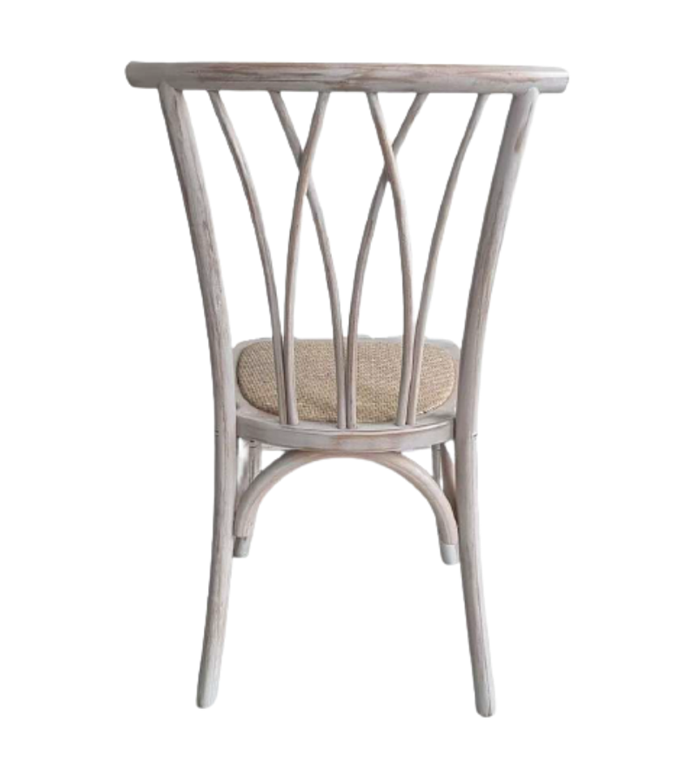 Pack 4 Sillas Alpes Madera Rattan Antique