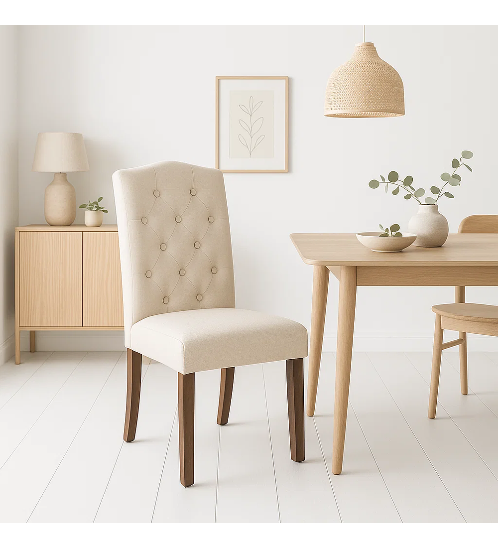 Pack de 4 Sillas de Comedor Acolchada Madera Elegance