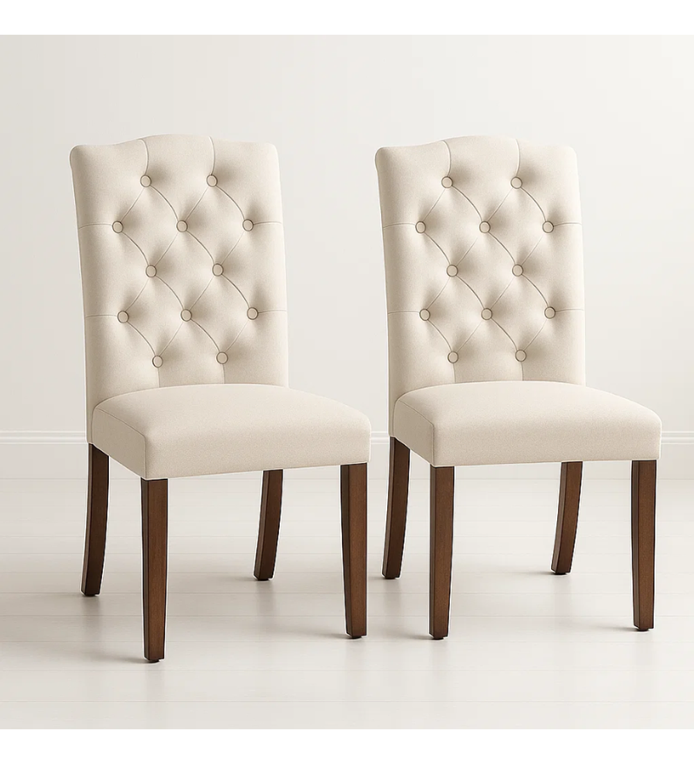 Pack de 4 Sillas de Comedor Acolchada Madera Elegance