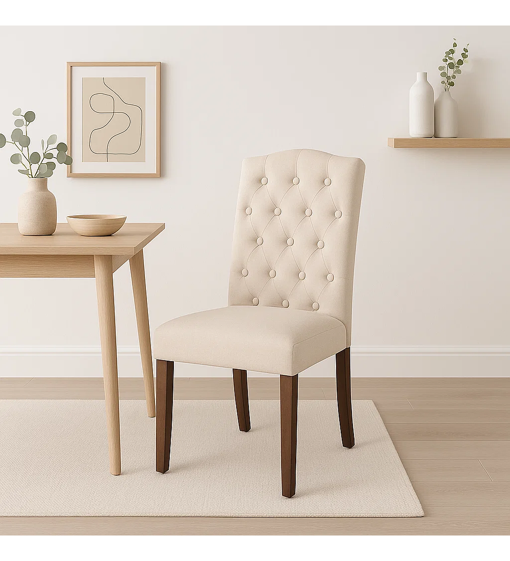 Pack de 4 Sillas de Comedor Acolchada Madera Elegance