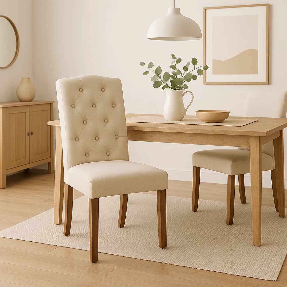 Pack de 4 Sillas de Comedor Acolchada Madera Elegance 7