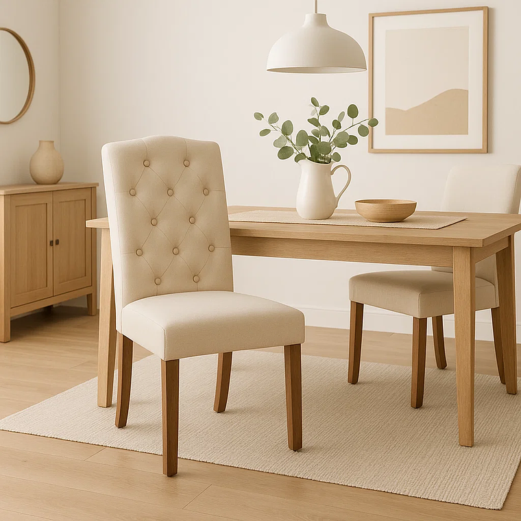 Pack de 4 Sillas de Comedor Acolchada Madera Elegance 7