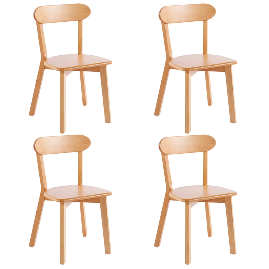 Pack 4 Sillas Fresno de Madera l Natural 1