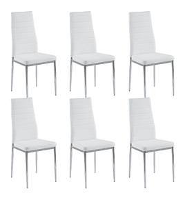 Pack 6 Sillas Dining Silver
