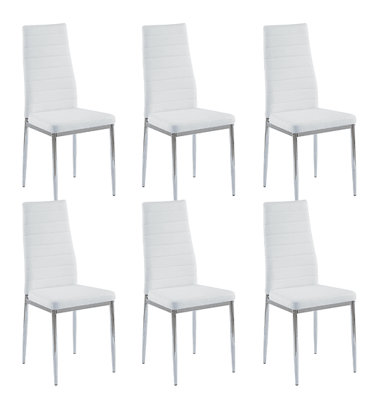 Pack 6 Sillas Dining Silver