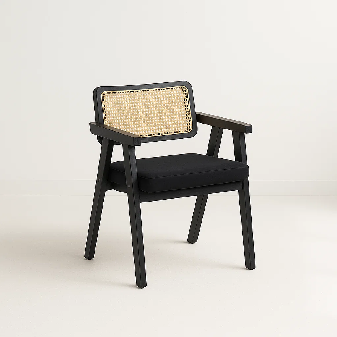 Sitial Chandigarh Acolchado Madera l Negro 2