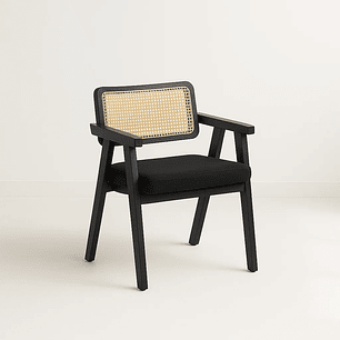 Sitial Chandigarh Acolchado Madera l Negro