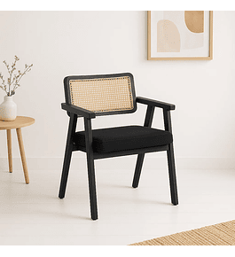 Sitial Chandigarh Acolchado Madera l Negro