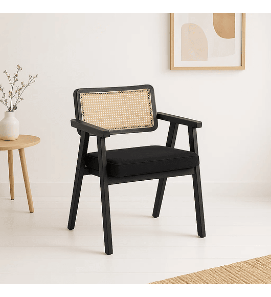 Sitial Chandigarh Acolchado Madera l Negro