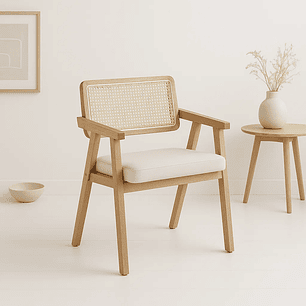 Pack 2 Sitiales Chandigarh Acolchado Madera Natural