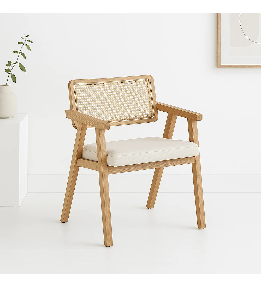 Pack 2 Sitiales Chandigarh Acolchado Madera Natural