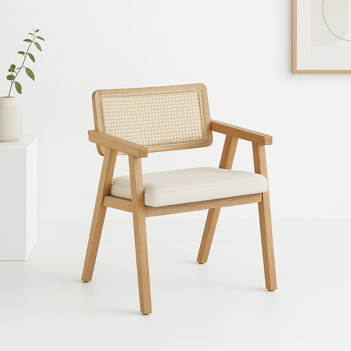 Pack 2 Sitiales Chandigarh Acolchado Madera Natural 4