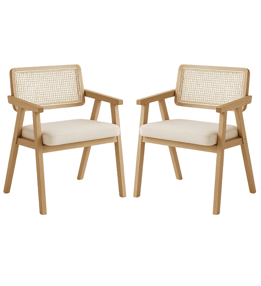 Pack 2 Sitiales Chandigarh Acolchado Madera Natural