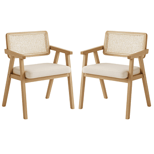 Pack 2 Sitiales Chandigarh Acolchado Madera Natural