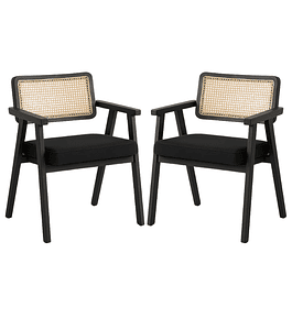 Pack 2 Sitiales Chandigarh Acolchado Madera l Negros