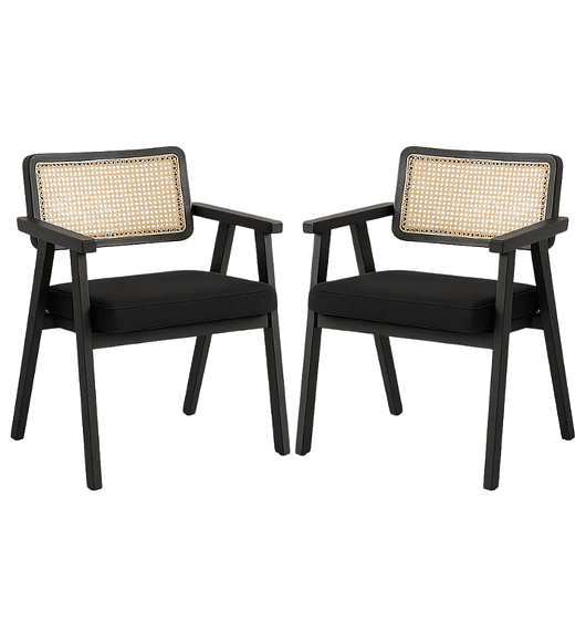 Pack 2 Sitiales Chandigarh Acolchado Madera l Negros