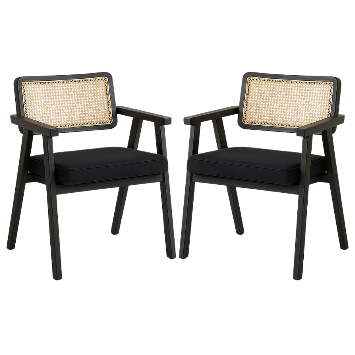 Pack 2 Sitiales Chandigarh Acolchado Madera l Negros 1