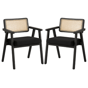 Pack 2 Sitiales Chandigarh Acolchado Madera l Negros