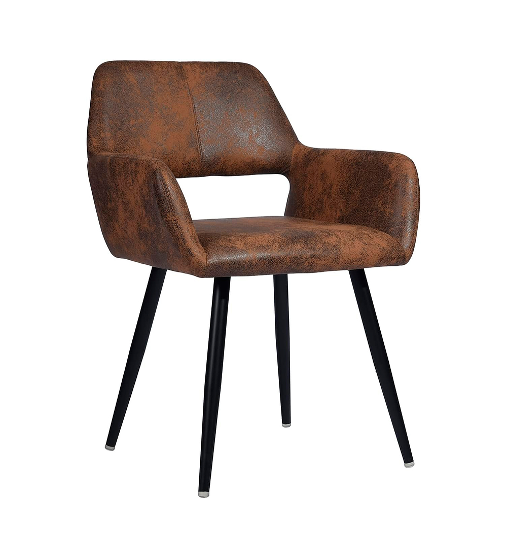 Pack 4 Butacas Burgos Ecocuero Vintage Café Oscuro