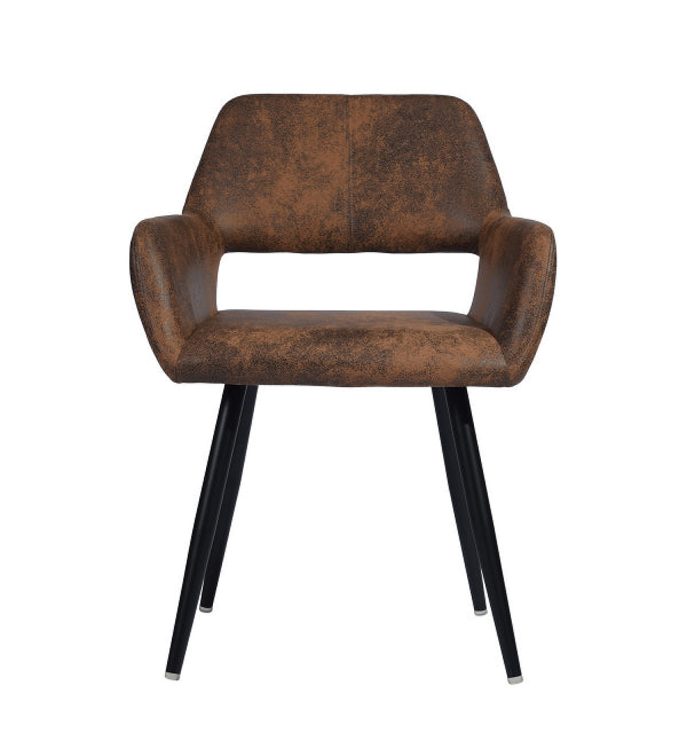 Pack 4 Butacas Burgos Ecocuero Vintage Café Oscuro