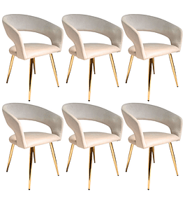 Pack 6 Sitiales Butacas Siena Gold