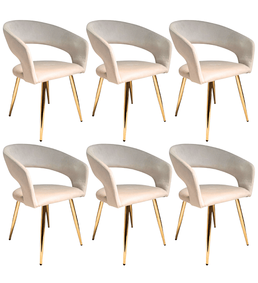 Pack 6 Sitiales Butacas Siena Gold