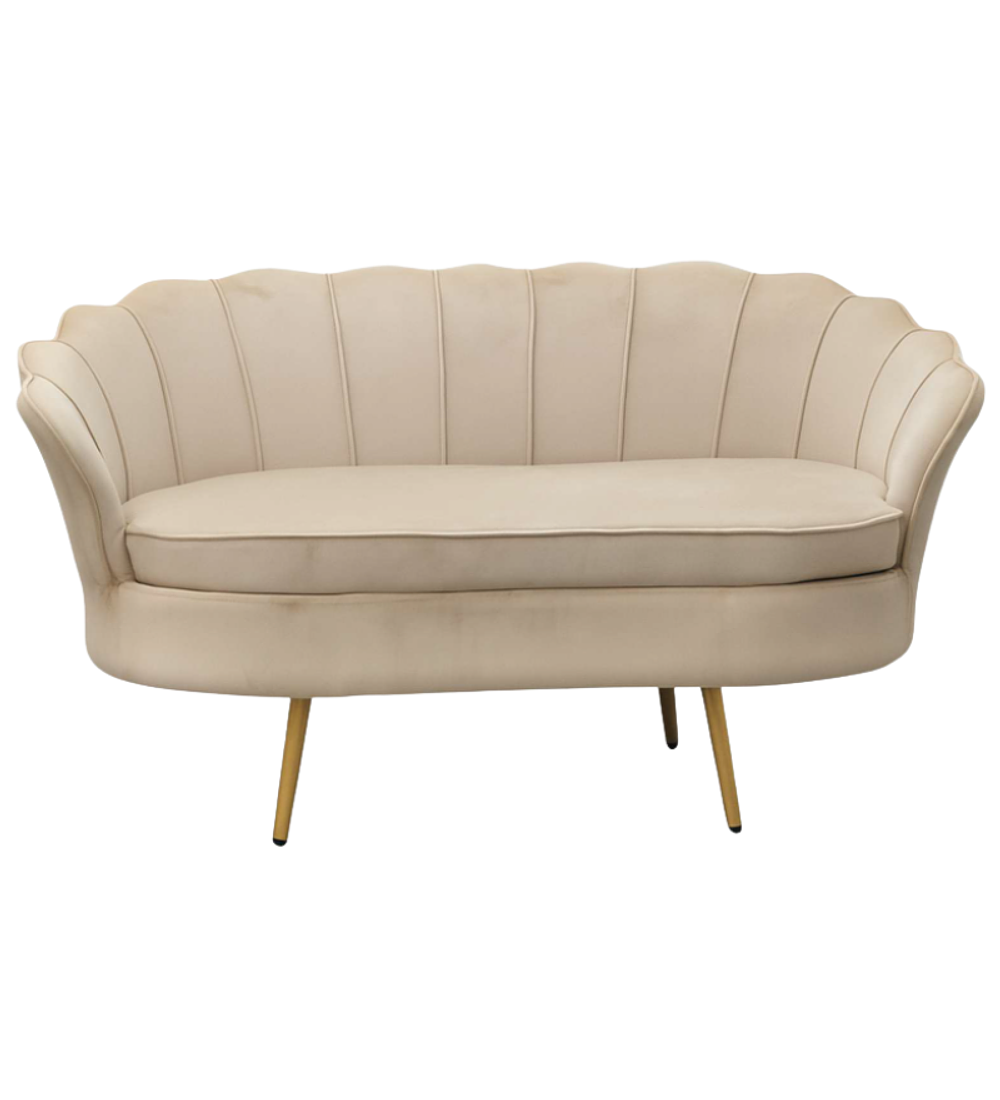 Sofá Ostra Velvet Gold 2 Cuerpos 