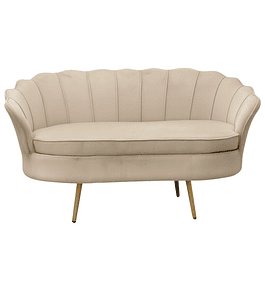 Sofá Ostra Velvet Gold 2 Cuerpos 