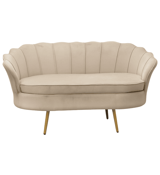 Sofá Ostra Velvet Gold 2 Cuerpos 