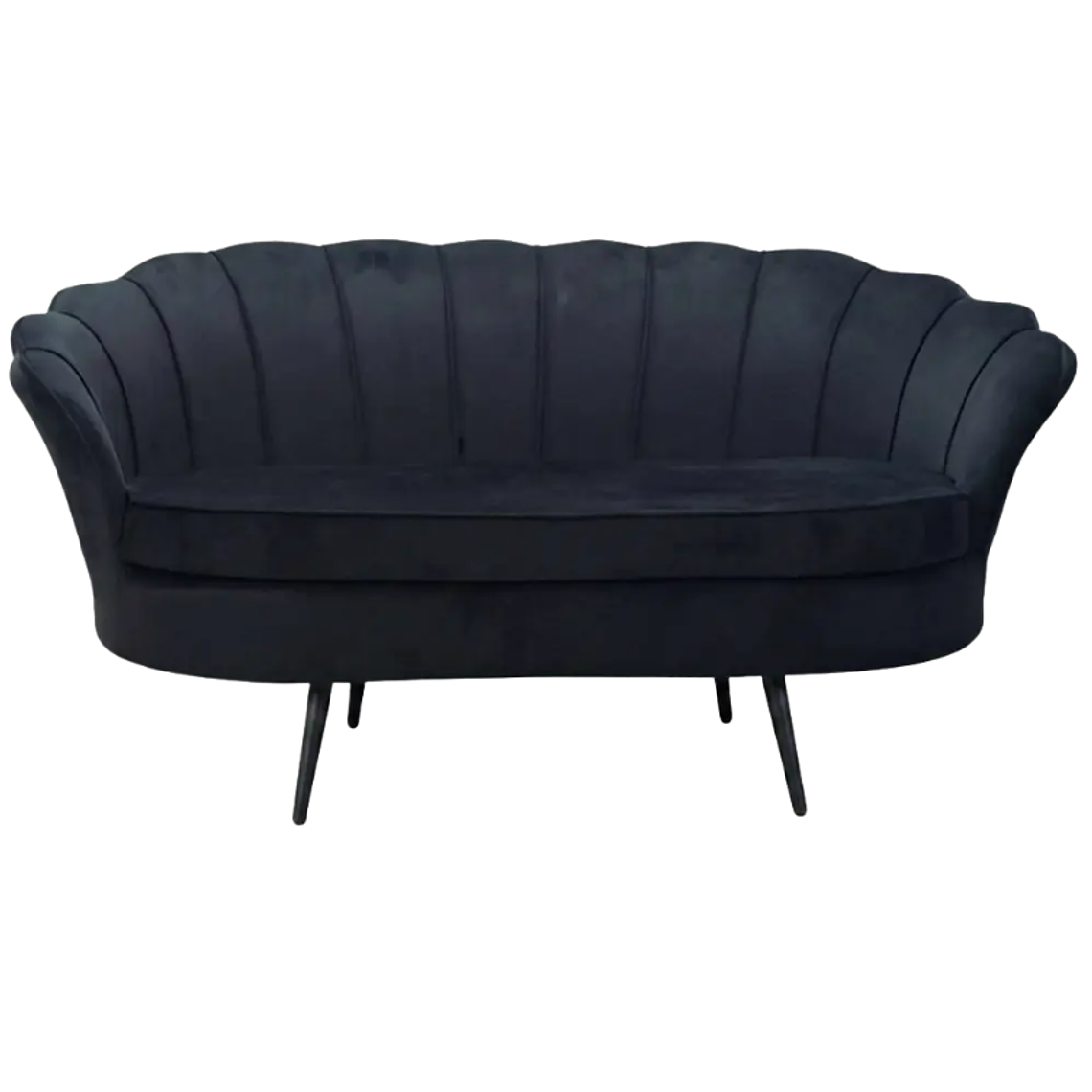 Sofá Ostra Velvet Black 2 Cuerpos  4