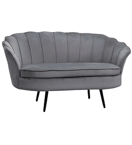 Sofá Ostra Velvet Black 2 Cuerpos 