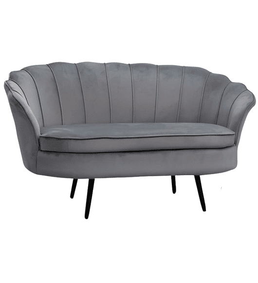 Sofá Ostra Velvet Black 2 Cuerpos 