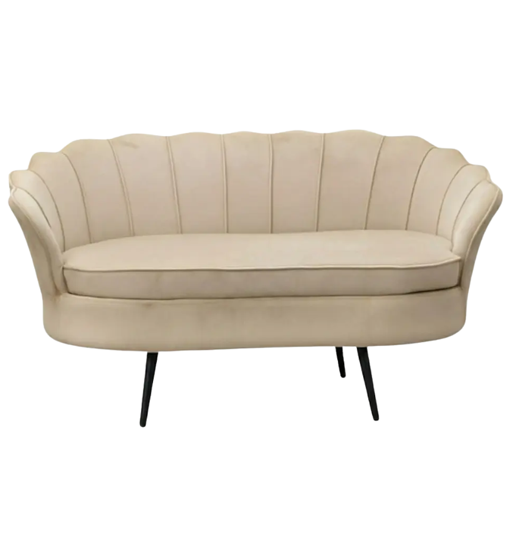 Sofá Ostra Velvet Black 2 Cuerpos 