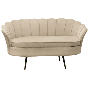 Sofá Ostra Velvet Black 2 Cuerpos 