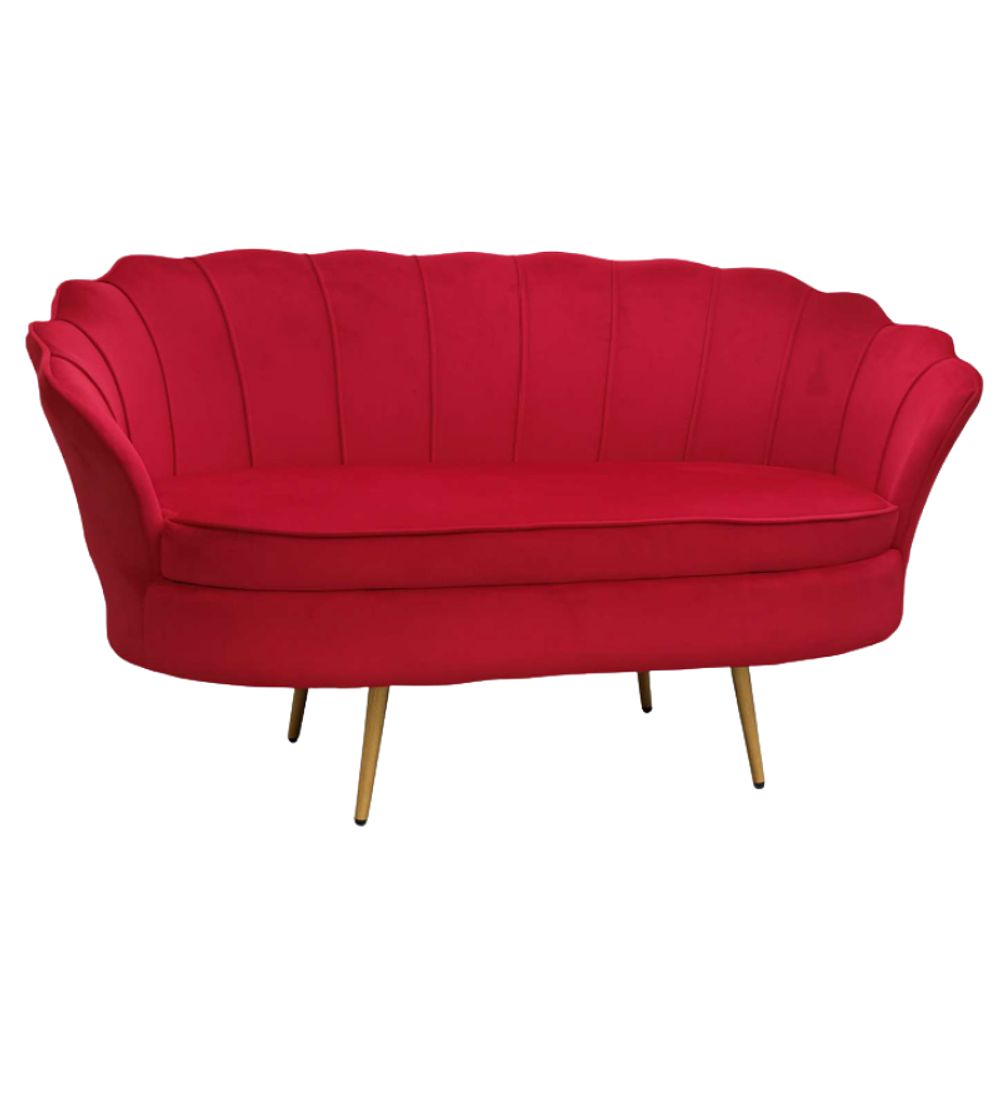 Sofá Ostra Velvet Gold 3 Cuerpos 