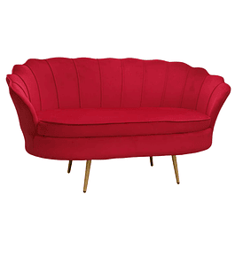 Sofá Ostra Velvet Gold 3 Cuerpos 