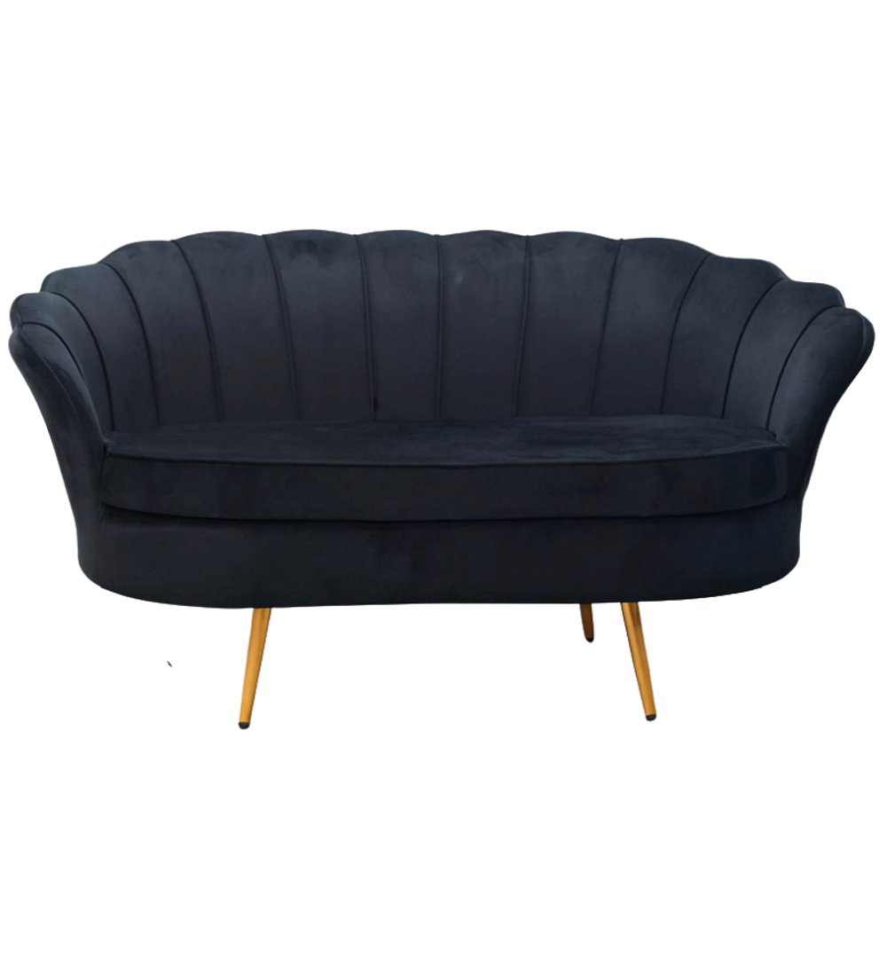 Sofá Ostra Velvet Gold 3 Cuerpos 