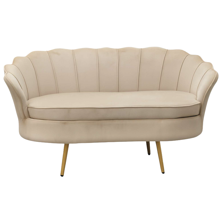 Sofá Ostra Velvet Gold 3 Cuerpos  2