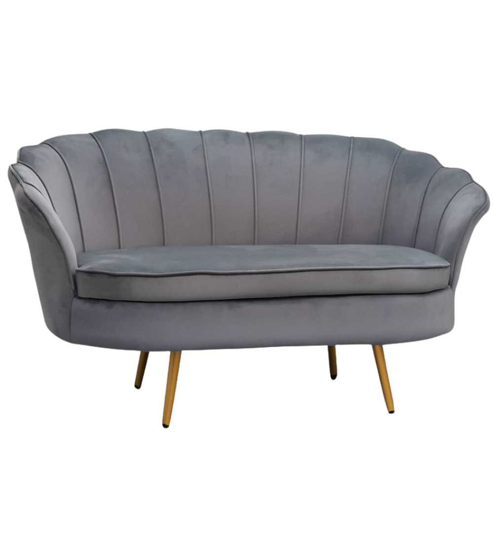 Sofá Ostra Velvet Gold 3 Cuerpos 