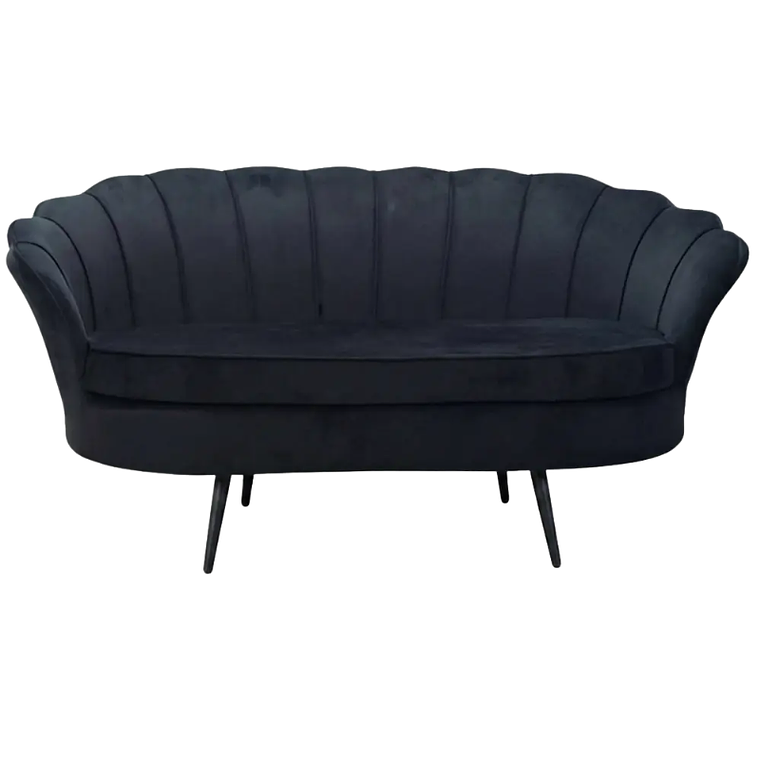 Sofá Ostra Velvet Black 3 Cuerpos  1