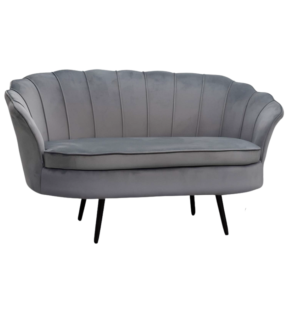 Sofá Ostra Velvet Black 3 Cuerpos 