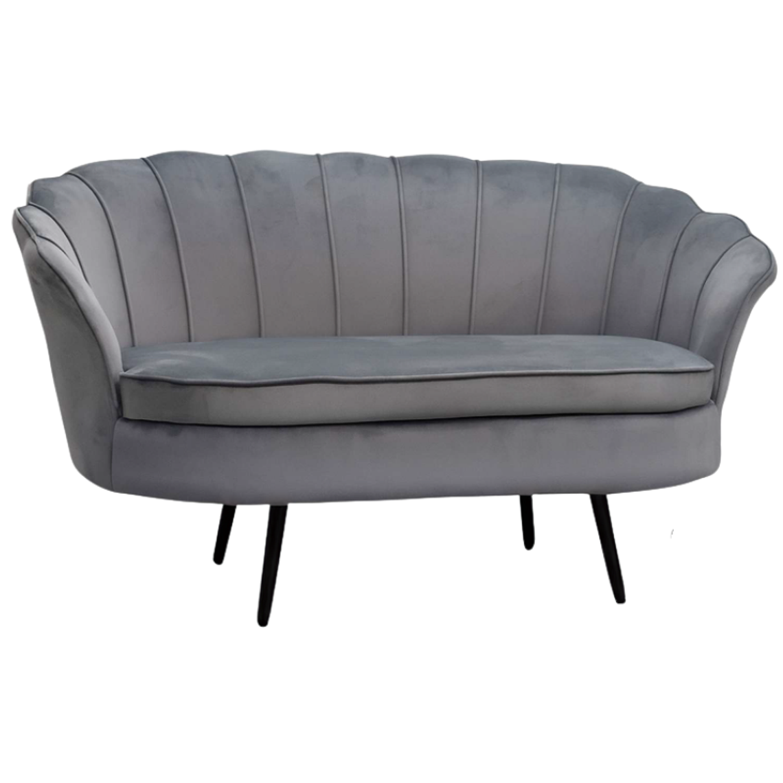 Sofá Ostra Velvet Black 3 Cuerpos  2