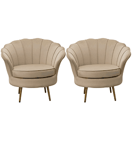 Pack 2 Poltronas  Ostra Gold 