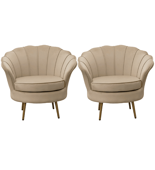 Pack 2 Poltronas  Ostra Gold 