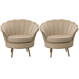 Pack 2 Poltronas  Ostra Gold 