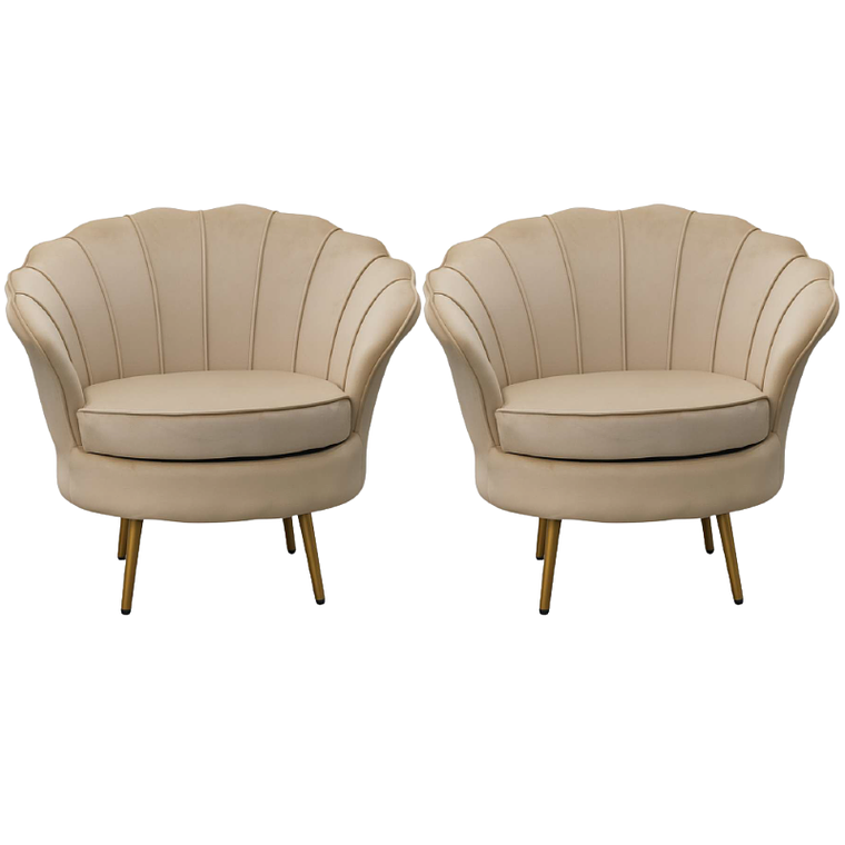 Pack 2 Poltronas  Ostra Gold  1